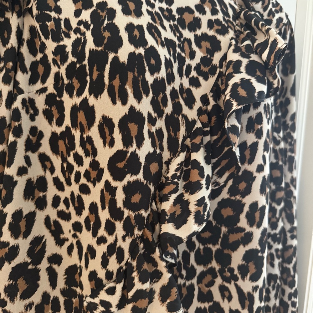 Lane Bryant Leopard Print Ruffle Blouse - Picture 2 of 4